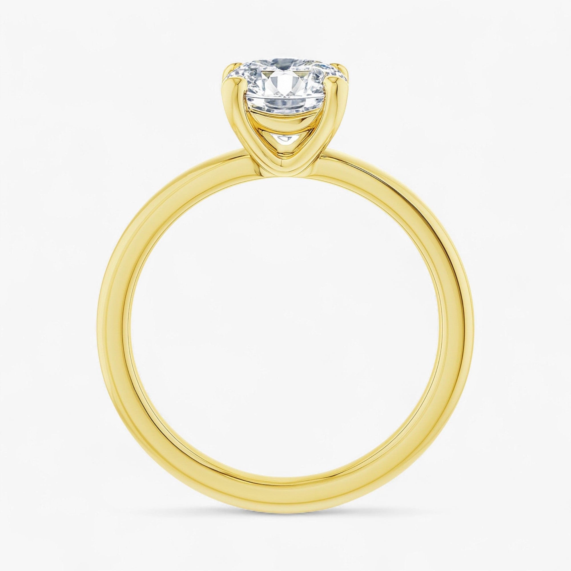 The Cigar Band Solitaire Engagement Ring | Cushion