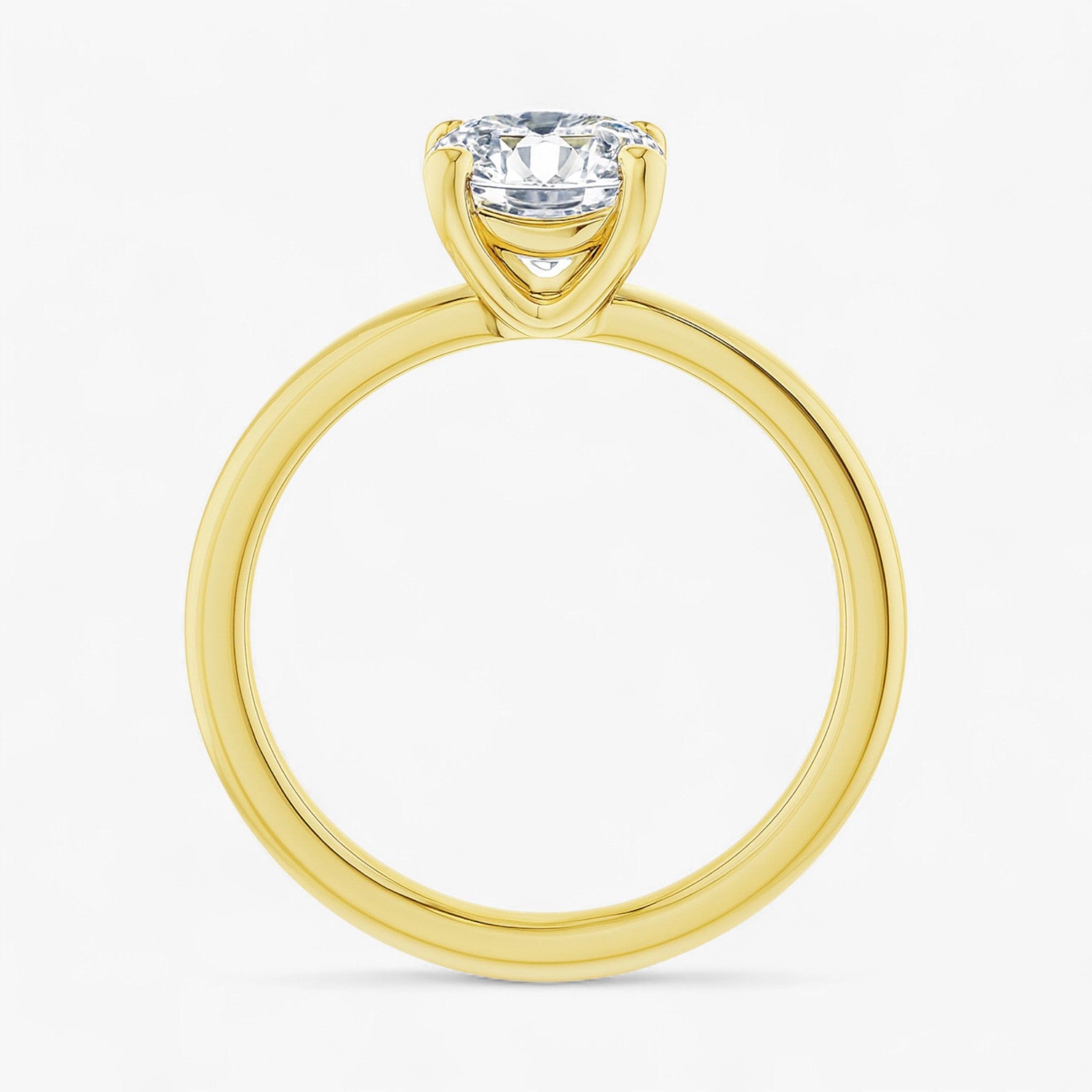 The Cigar Band Solitaire Engagement Ring | Cushion