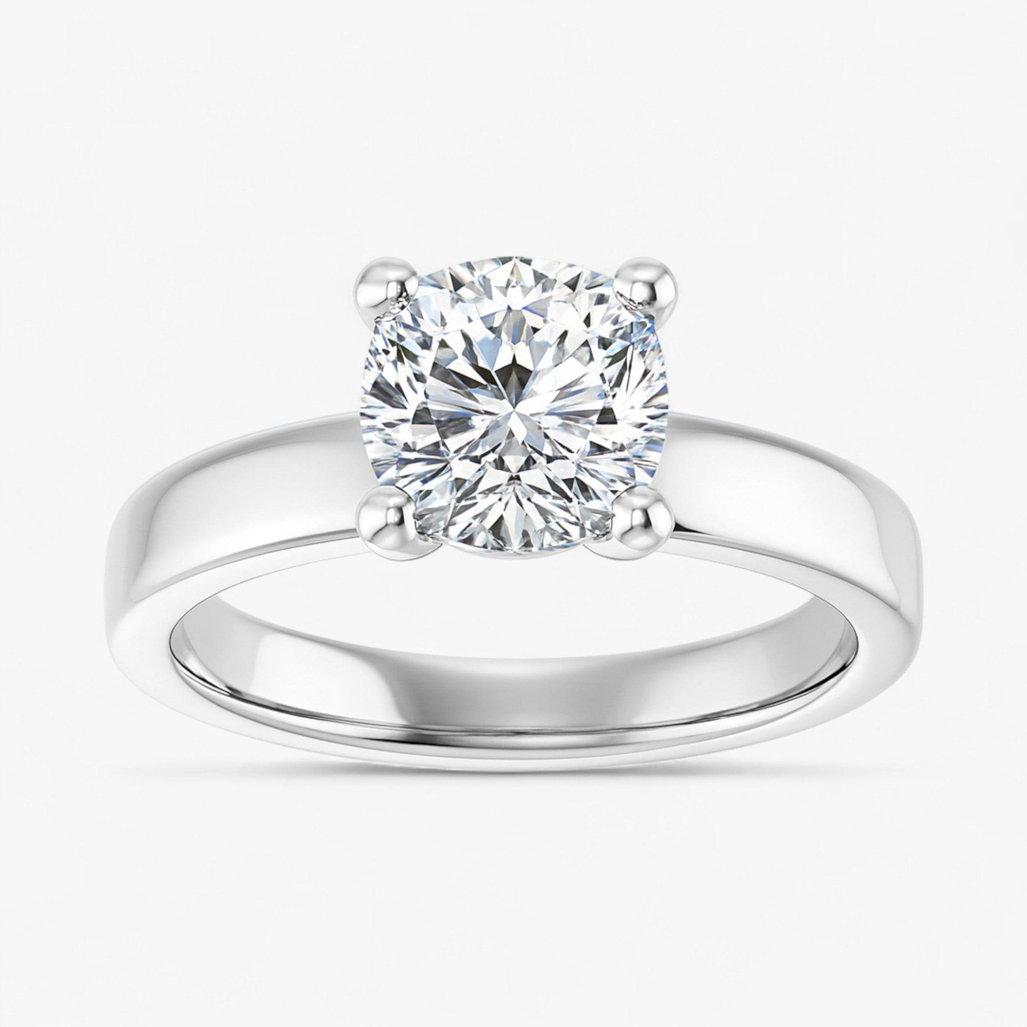 The Cigar Band Solitaire Engagement Ring | Cushion