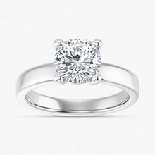 The Cigar Band Solitaire Engagement Ring | Cushion