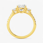 The Iconic 3-Stone Pavé Engagement Ring | Cushion