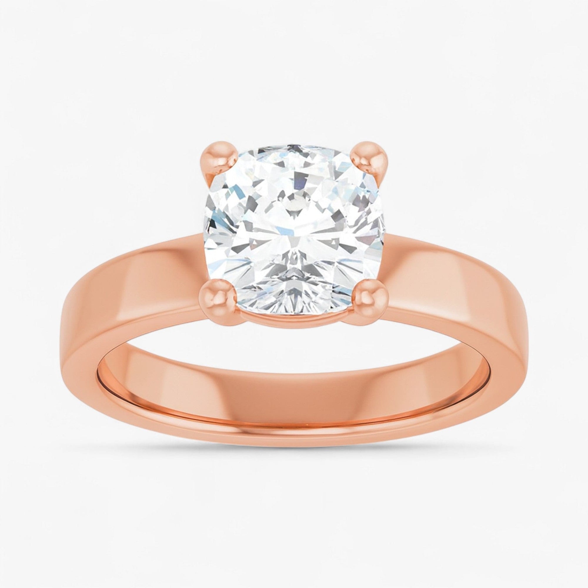 The Cigar Band Solitaire Engagement Ring | Cushion