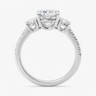 The Iconic 3-Stone Pavé Engagement Ring | Cushion