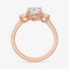 The Iconic 3-Stone Pavé Engagement Ring | Cushion