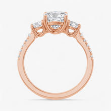 The Iconic 3-Stone Pavé Engagement Ring | Cushion