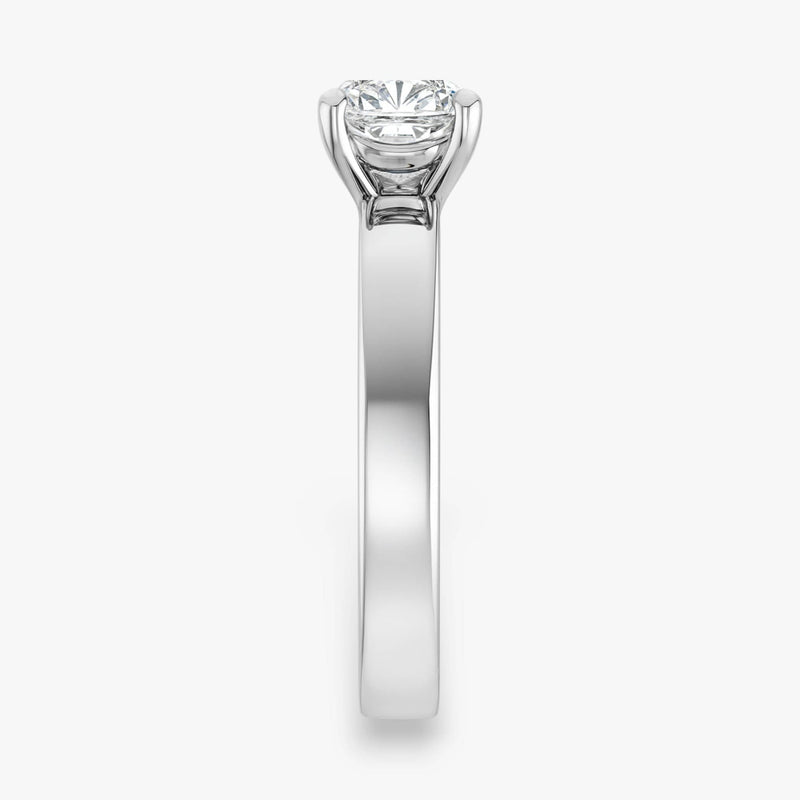 The Cigar Band Solitaire Engagement Ring | Cushion