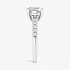 The Iconic 3-Stone Pavé Engagement Ring | Cushion