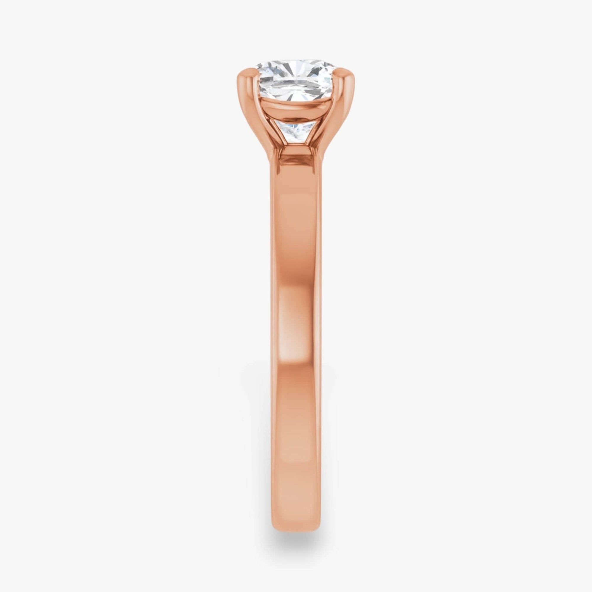 The Cigar Band Solitaire Engagement Ring | Cushion