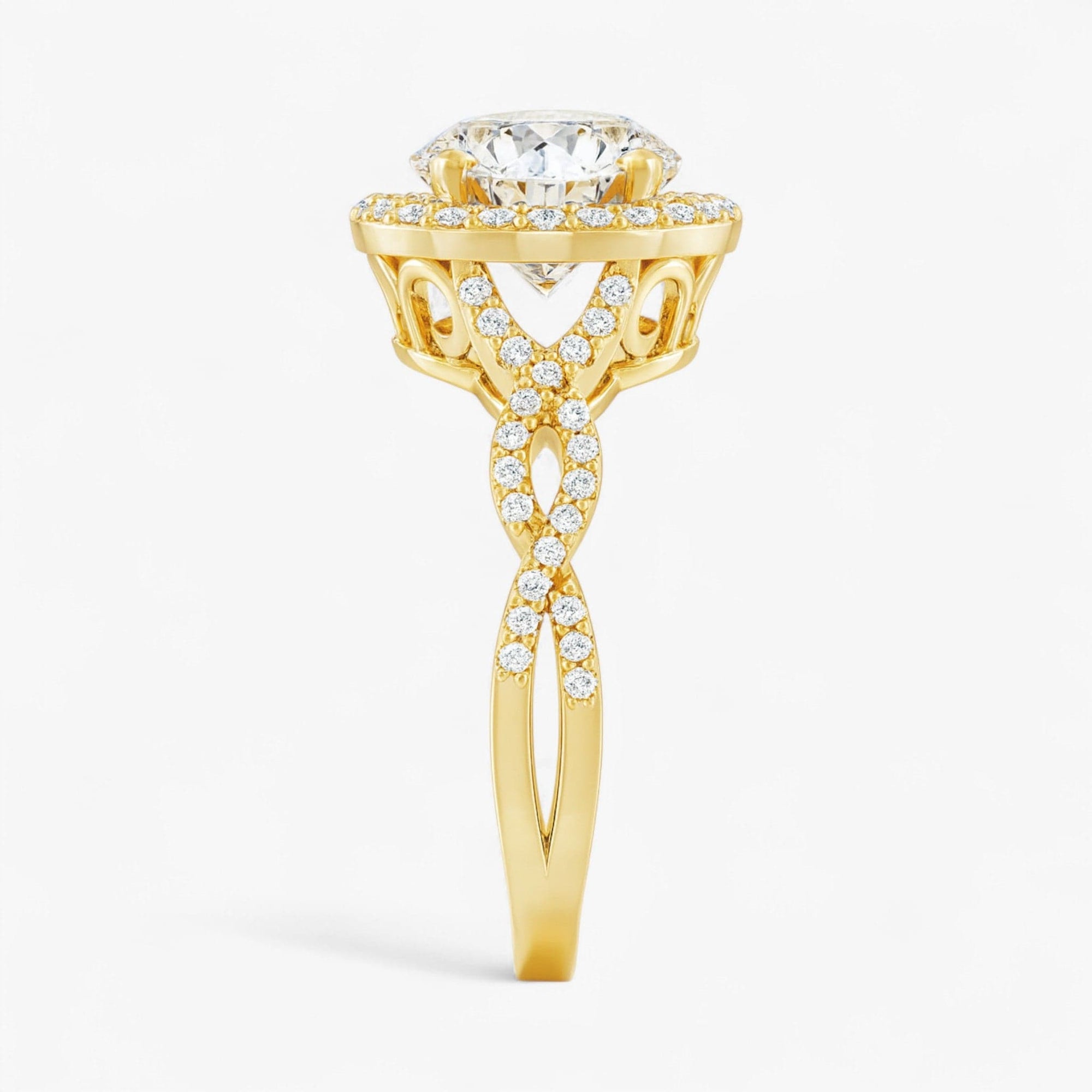 The Iconic Twisted Halo Engagement Ring | Round