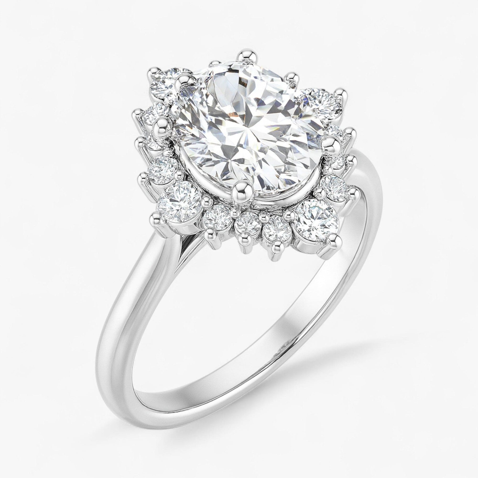 The Royal Halo Engagement Ring | Oval