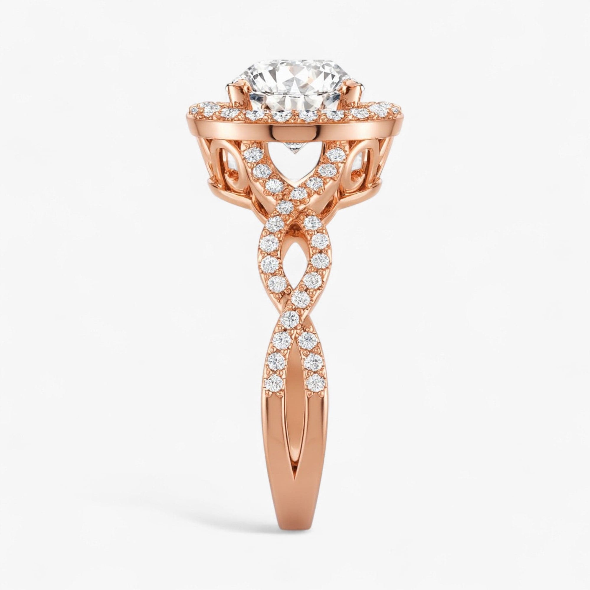 The Iconic Twisted Halo Engagement Ring | Round
