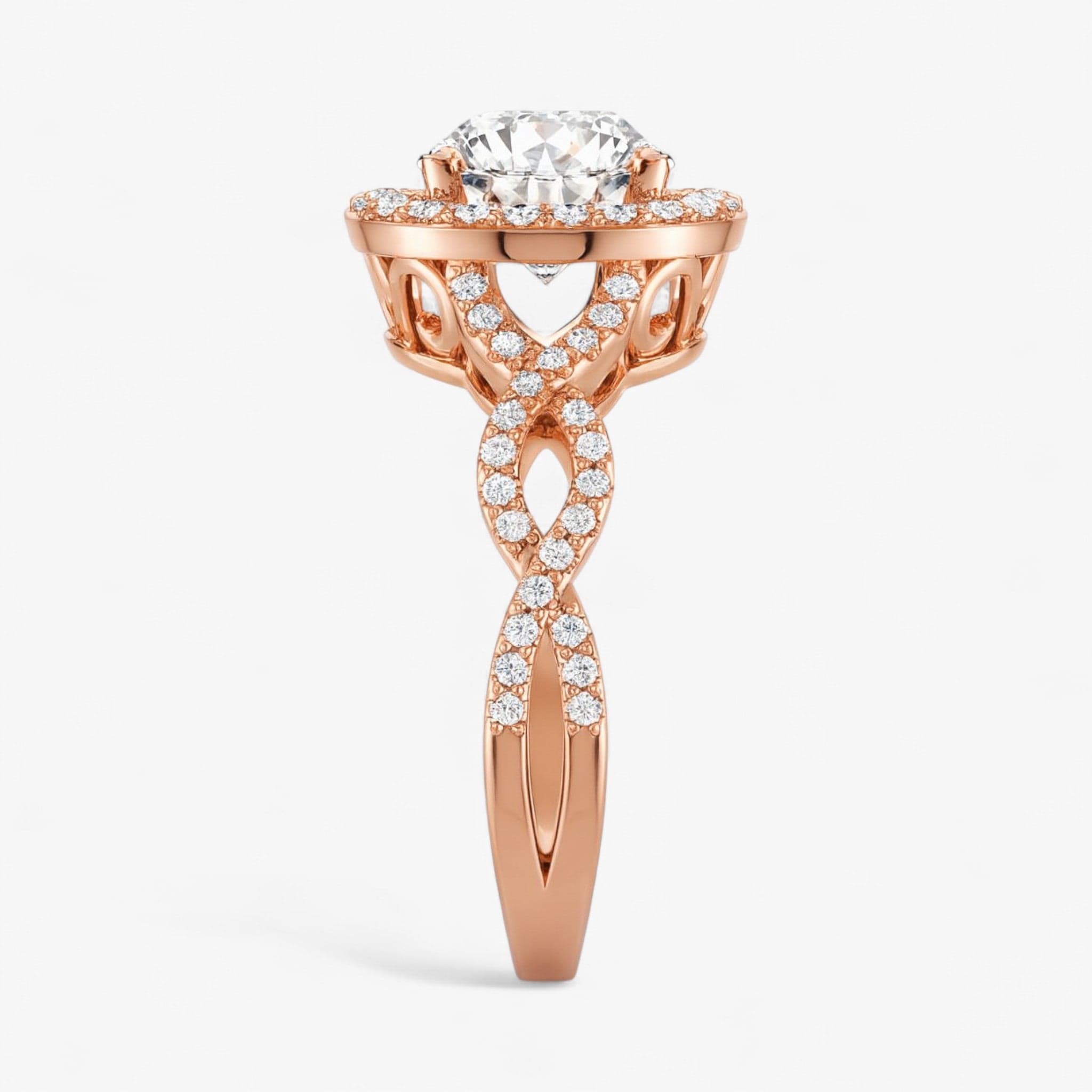 The Iconic Twisted Halo Engagement Ring | Round