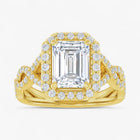 The Iconic Twisted Halo Engagement Ring | Emerald