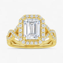 The Iconic Twisted Halo Engagement Ring | Emerald
