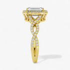 The Iconic Twisted Halo Engagement Ring | Emerald