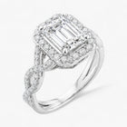 The Iconic Twisted Halo Engagement Ring | Emerald
