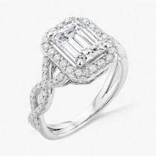 The Iconic Twisted Halo Engagement Ring | Emerald