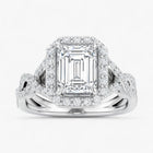 The Iconic Twisted Halo Engagement Ring | Emerald