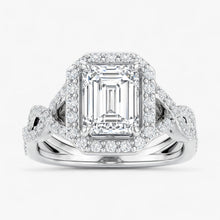 The Iconic Twisted Halo Engagement Ring | Emerald