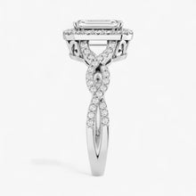 The Iconic Twisted Halo Engagement Ring | Emerald