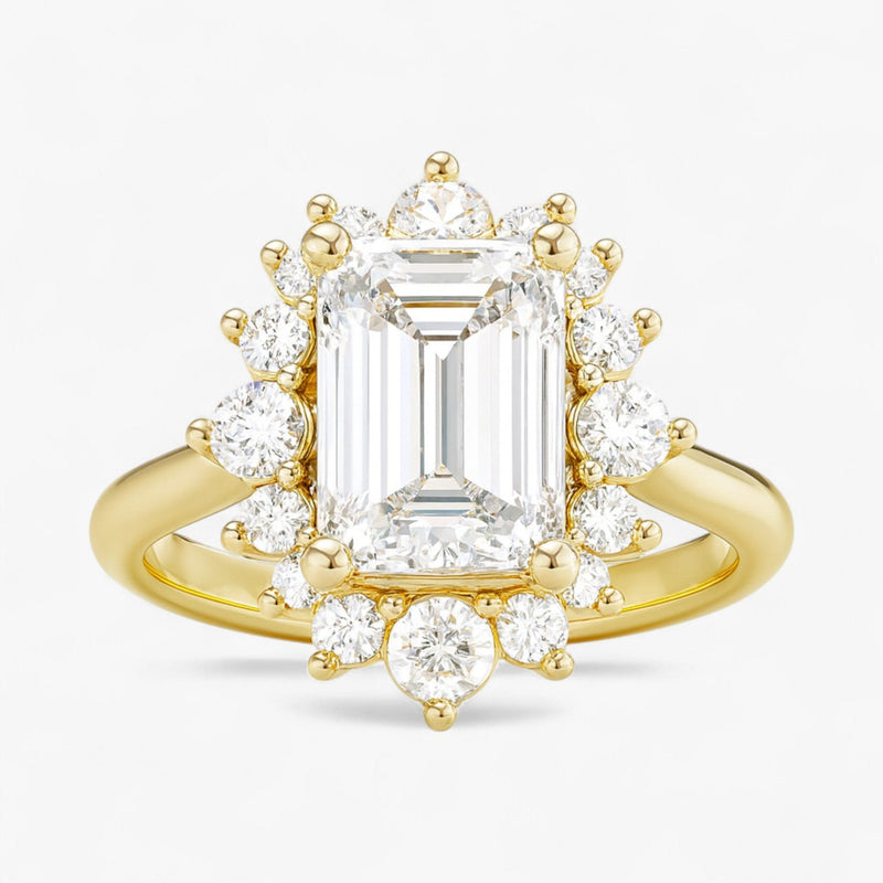 The Royal Halo Engagement Ring | Emerald