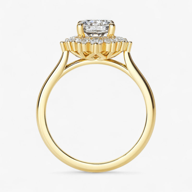 The Royal Halo Engagement Ring | Emerald