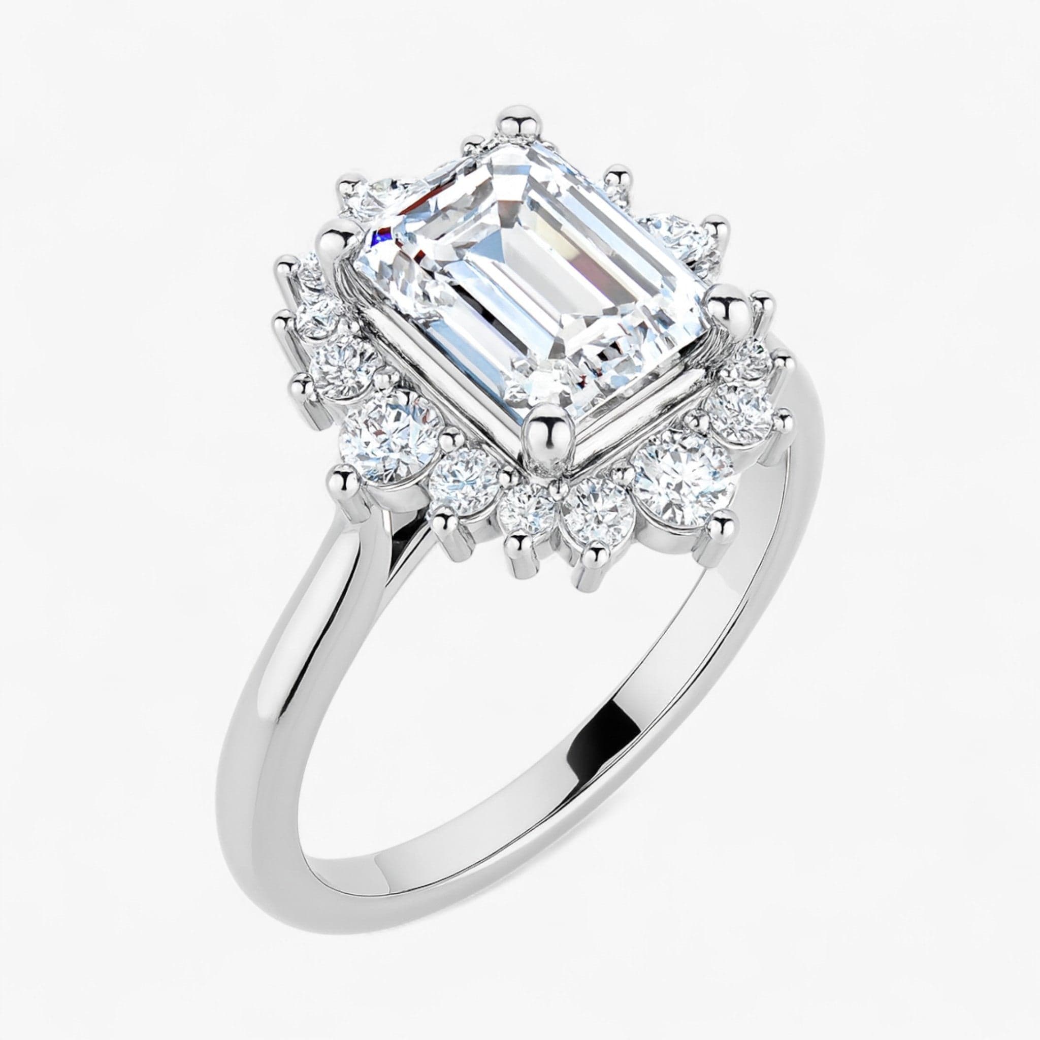 The Royal Halo Engagement Ring | Emerald