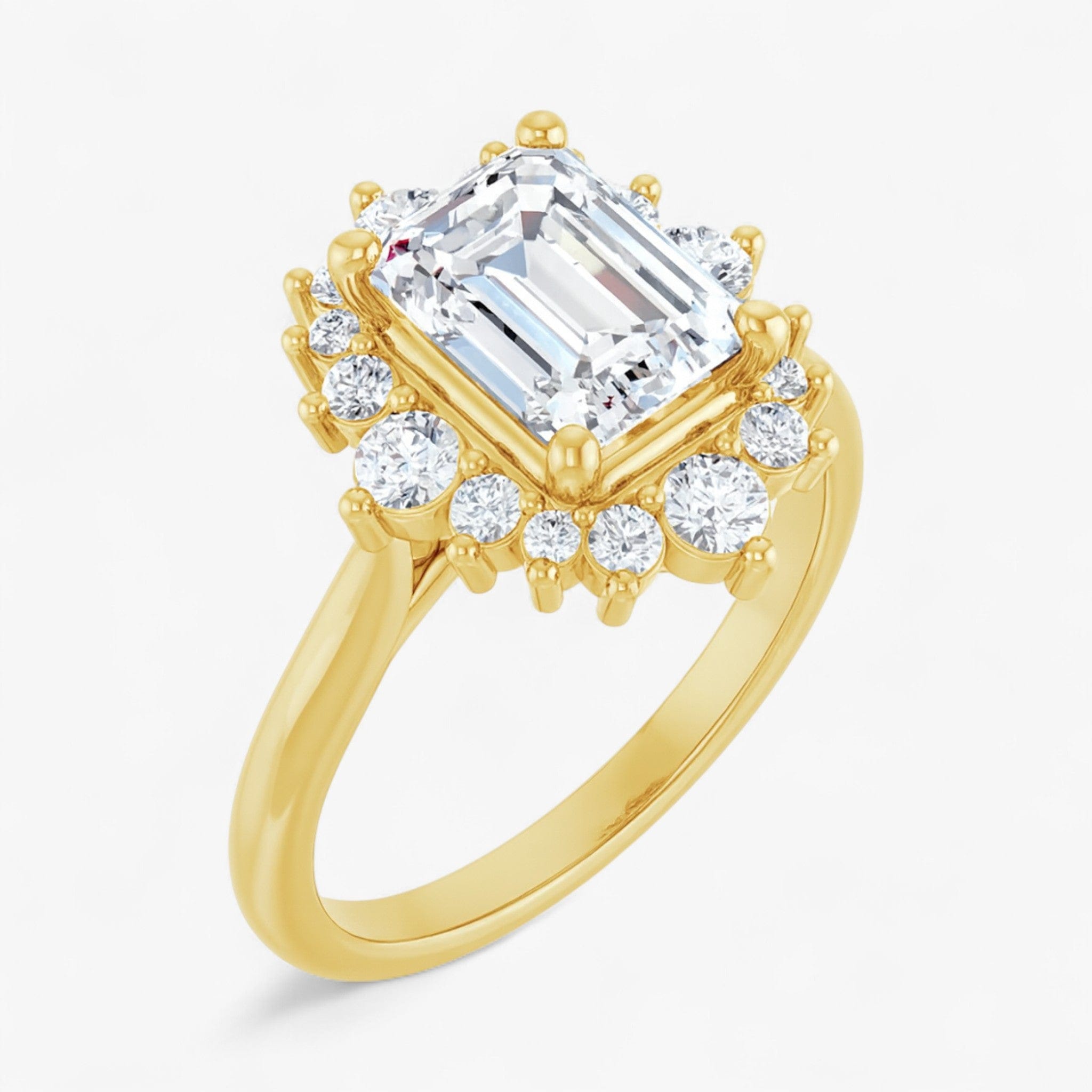 The Royal Halo Engagement Ring | Emerald