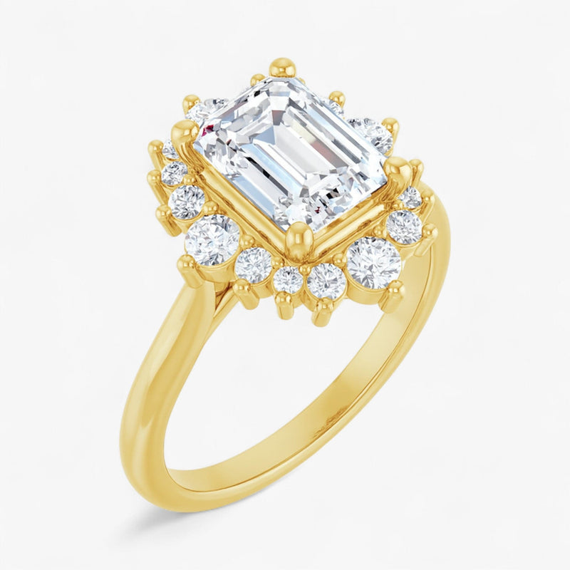 The Royal Halo Engagement Ring | Emerald