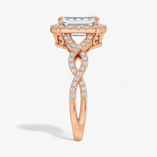 The Iconic Twisted Halo Engagement Ring | Emerald