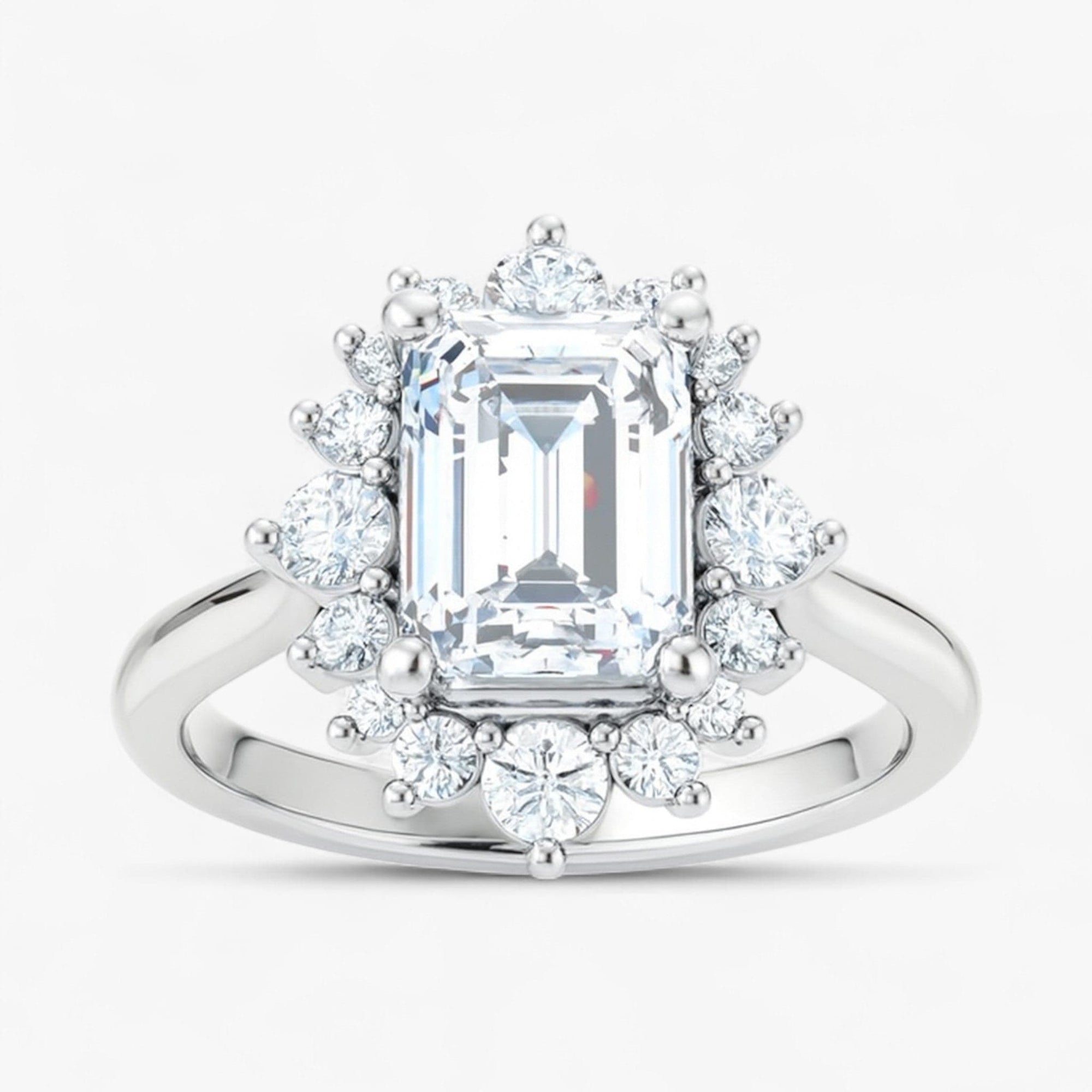 The Royal Halo Engagement Ring | Emerald