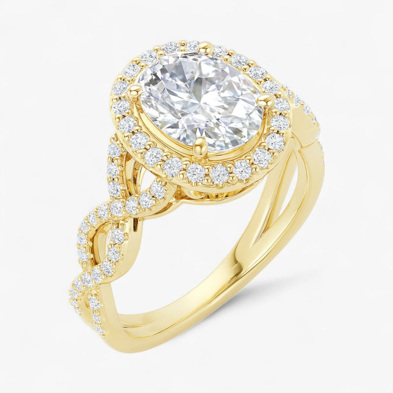 The Iconic Twisted Halo Engagement Ring | Oval