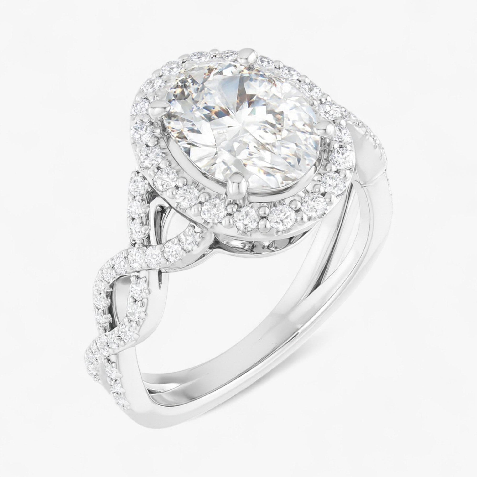 The Iconic Twisted Halo Engagement Ring | Oval