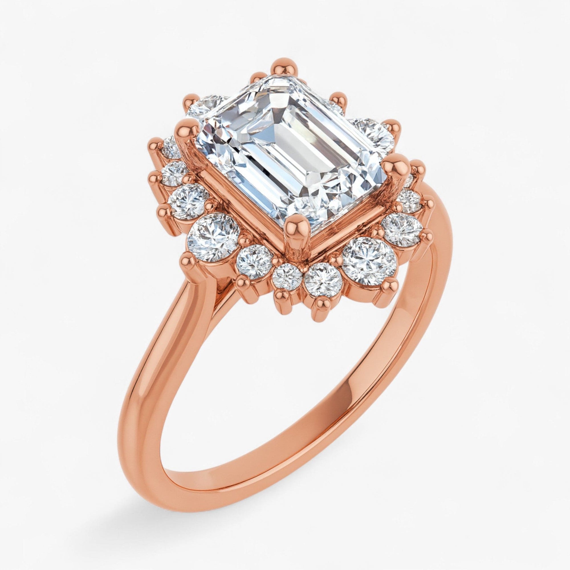 The Royal Halo Engagement Ring | Emerald