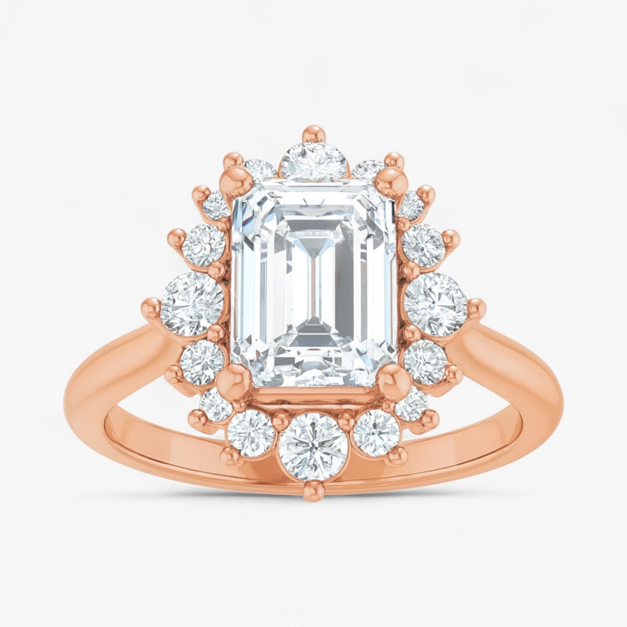 The Royal Halo Engagement Ring | Emerald