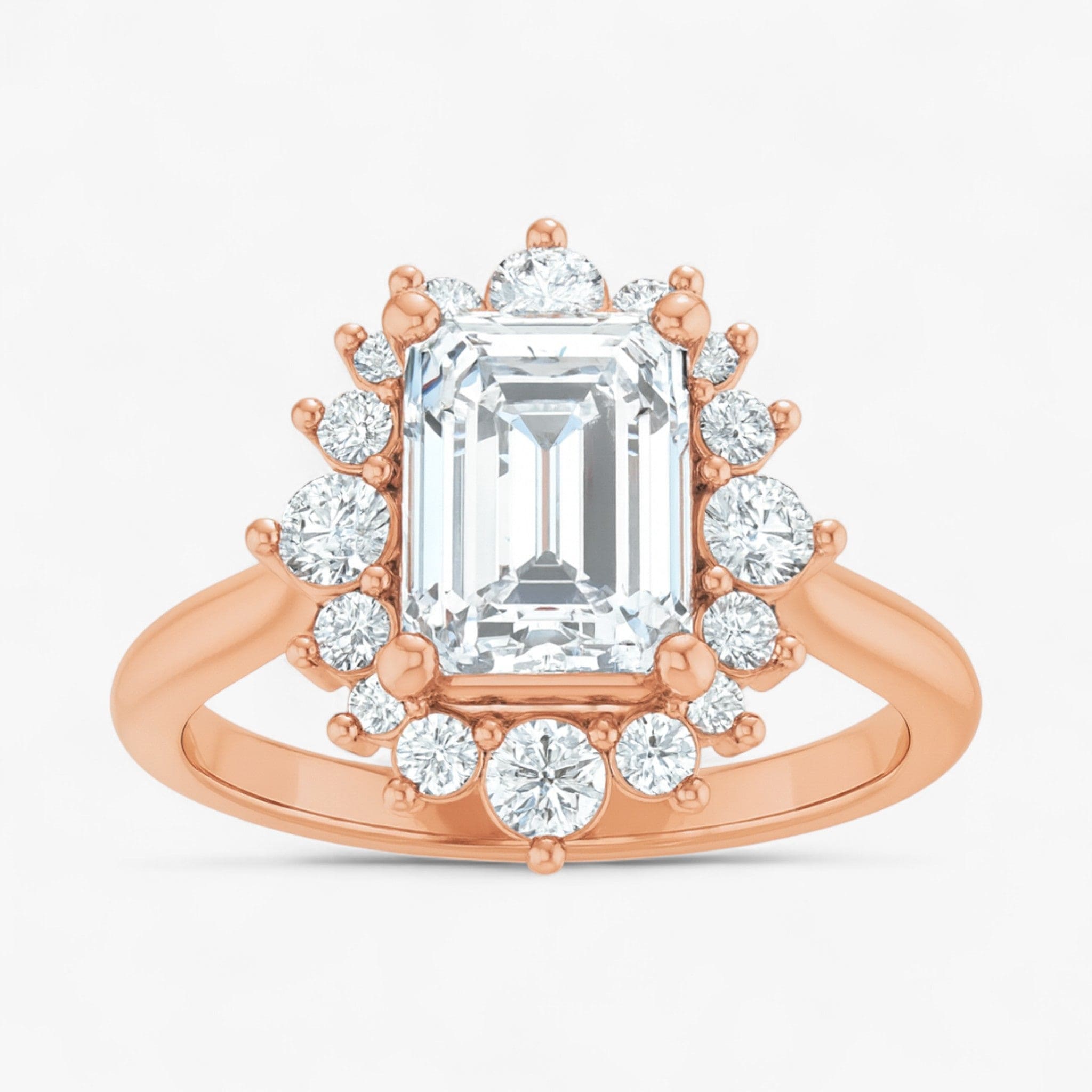 The Royal Halo Engagement Ring | Emerald