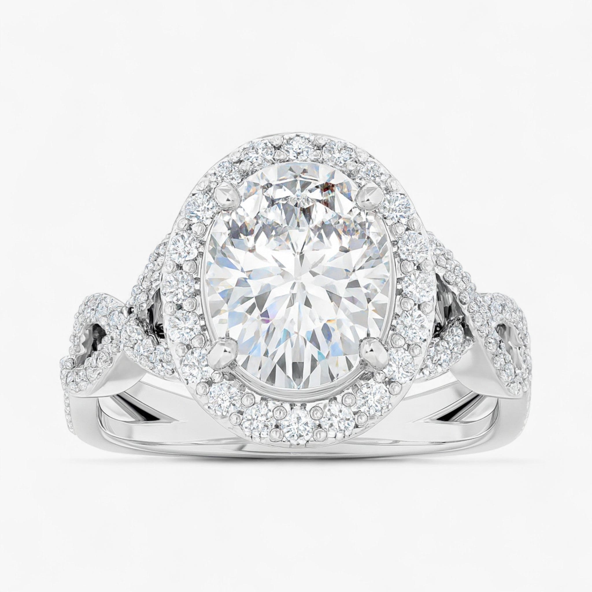 The Iconic Twisted Halo Engagement Ring | Oval