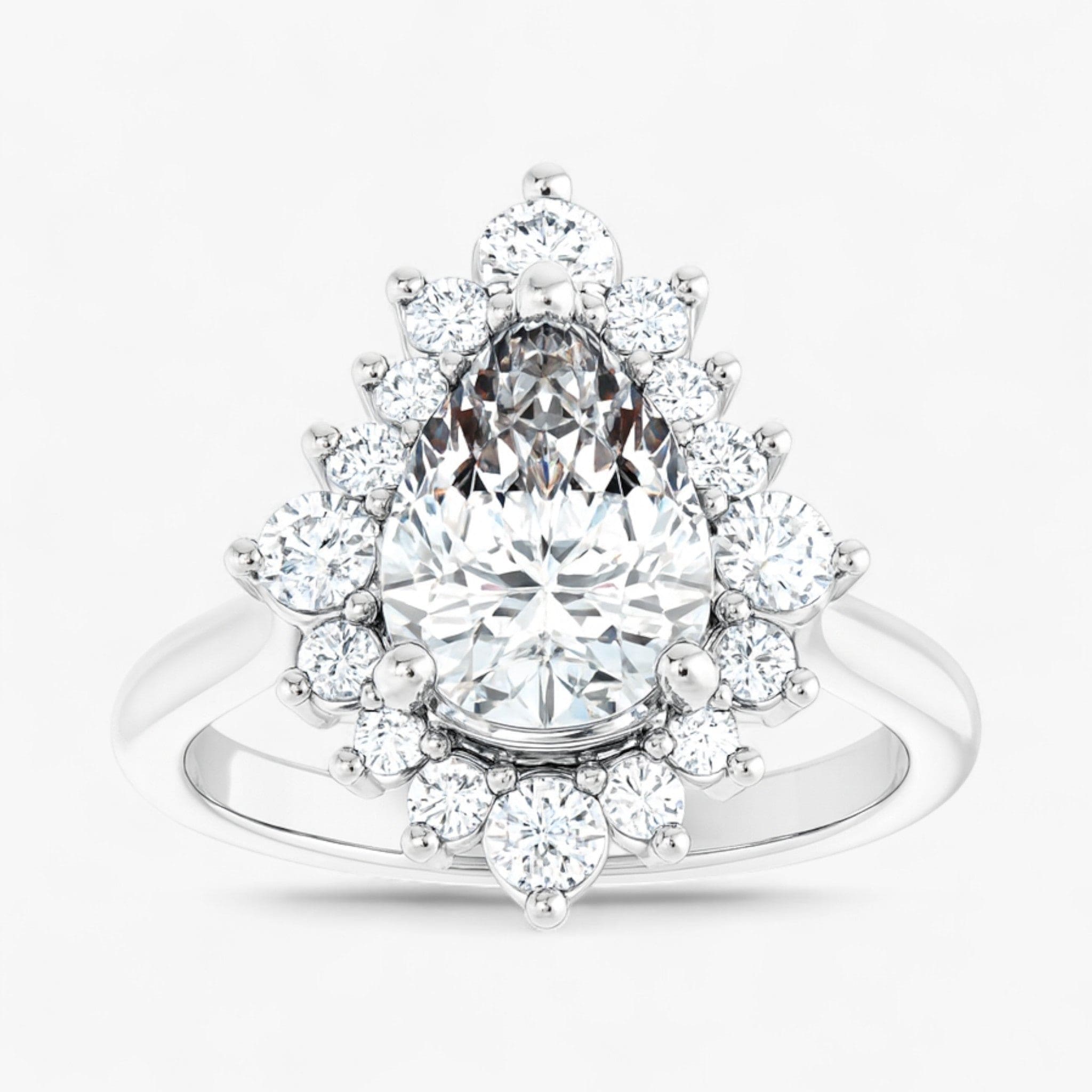 The Royal Halo Engagement Ring | Pear
