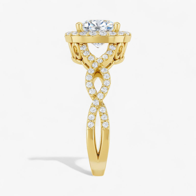 The Iconic Twisted Halo Engagement Ring | Cushion