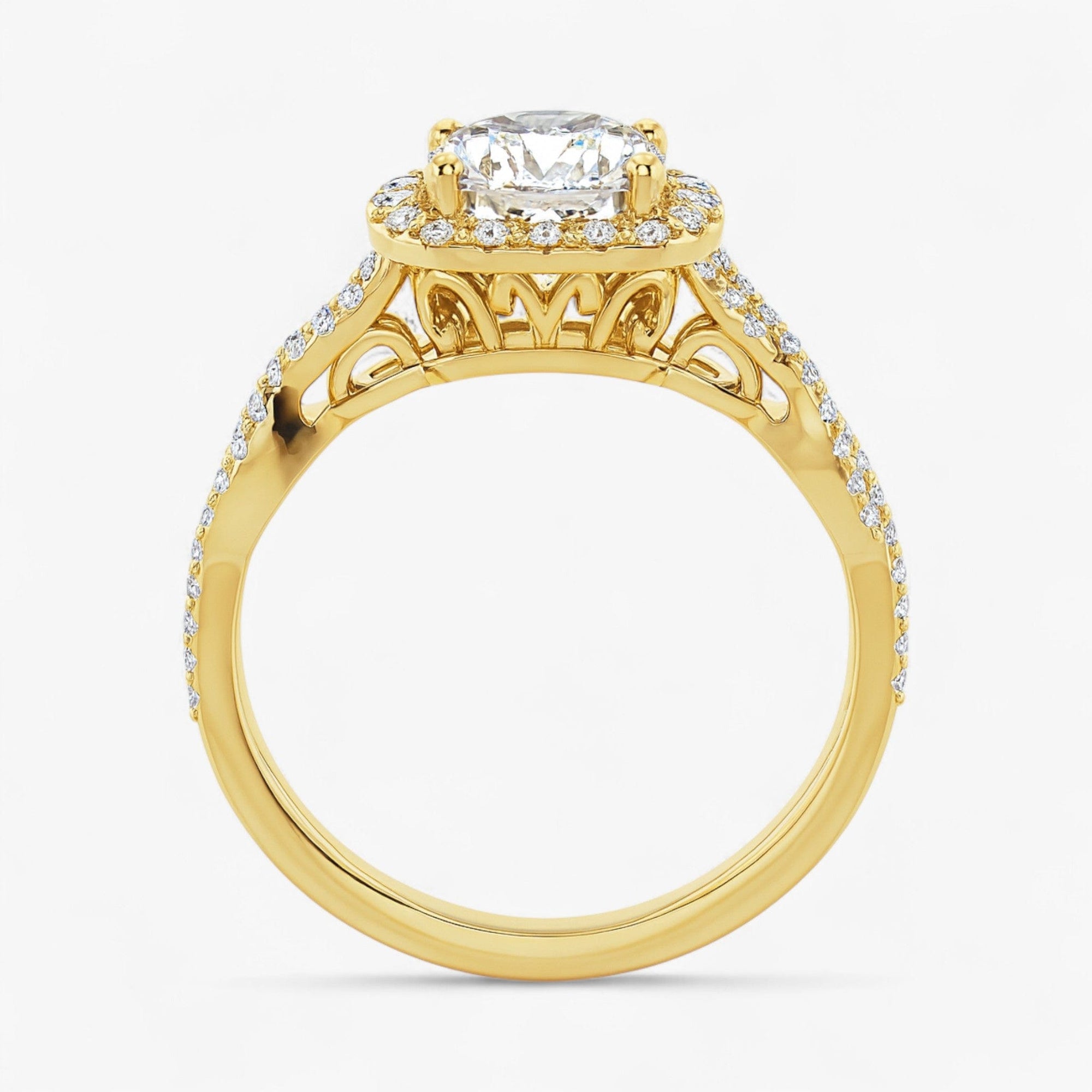 The Iconic Twisted Halo Engagement Ring | Cushion