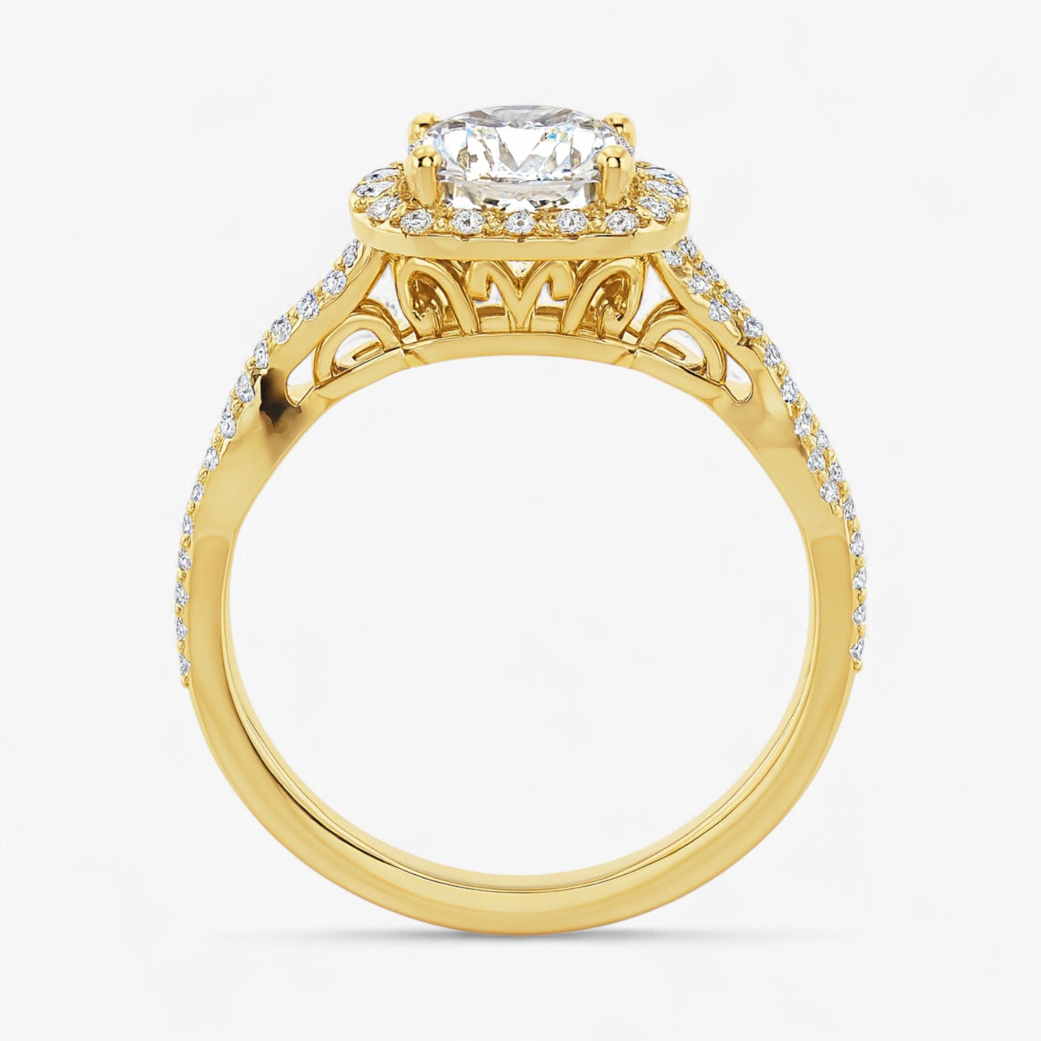 The Iconic Twisted Halo Engagement Ring | Cushion