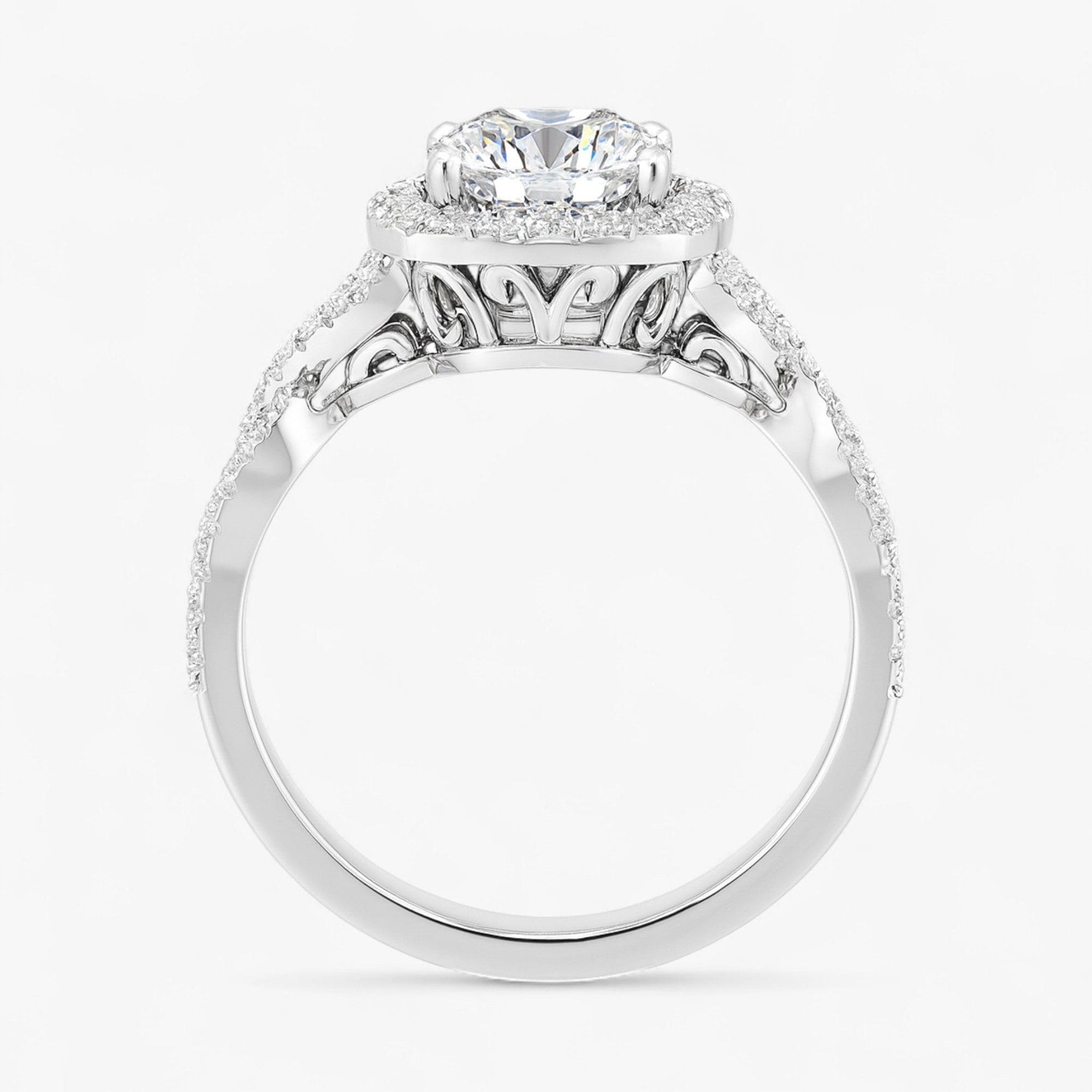 The Iconic Twisted Halo Engagement Ring | Cushion
