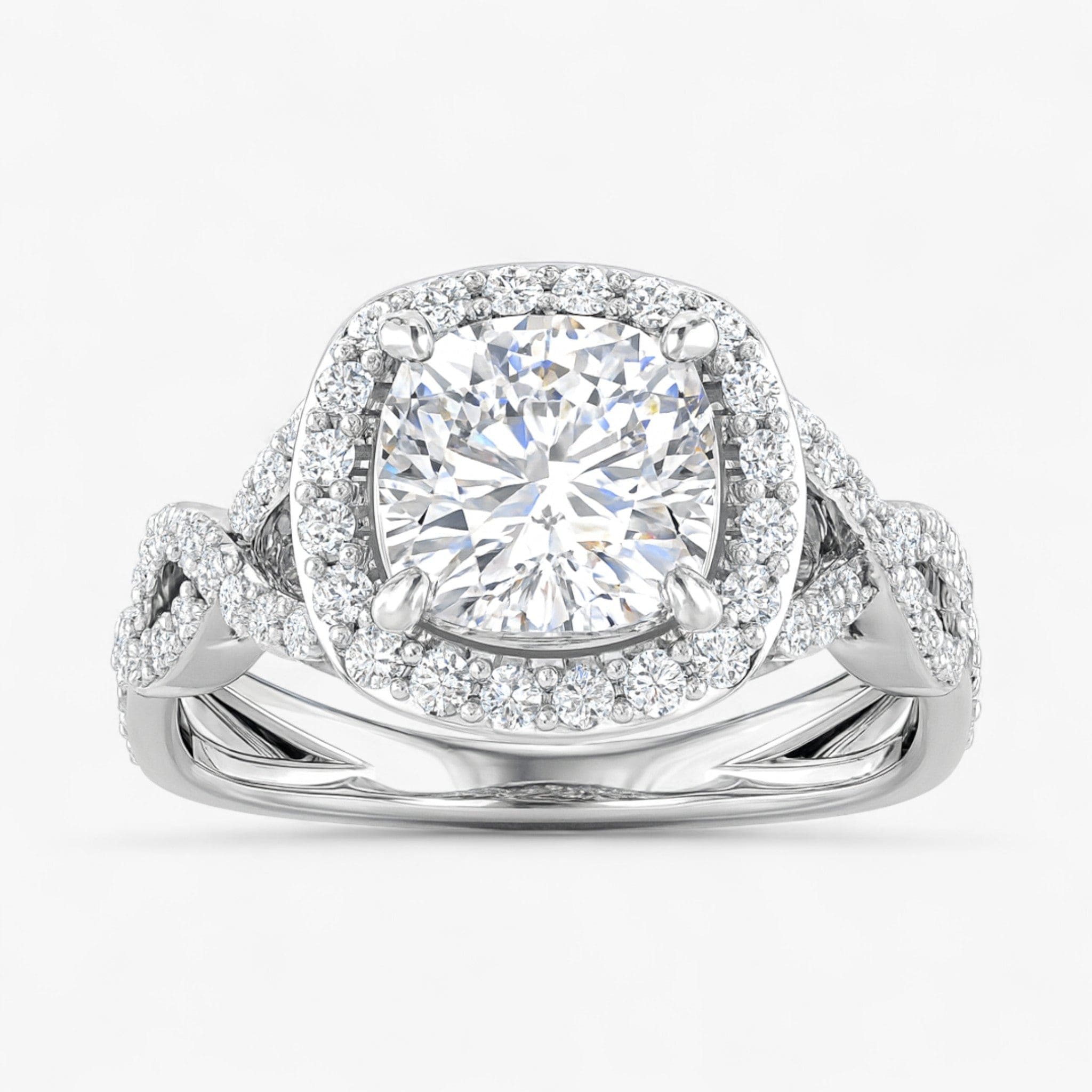 The Iconic Twisted Halo Engagement Ring | Cushion