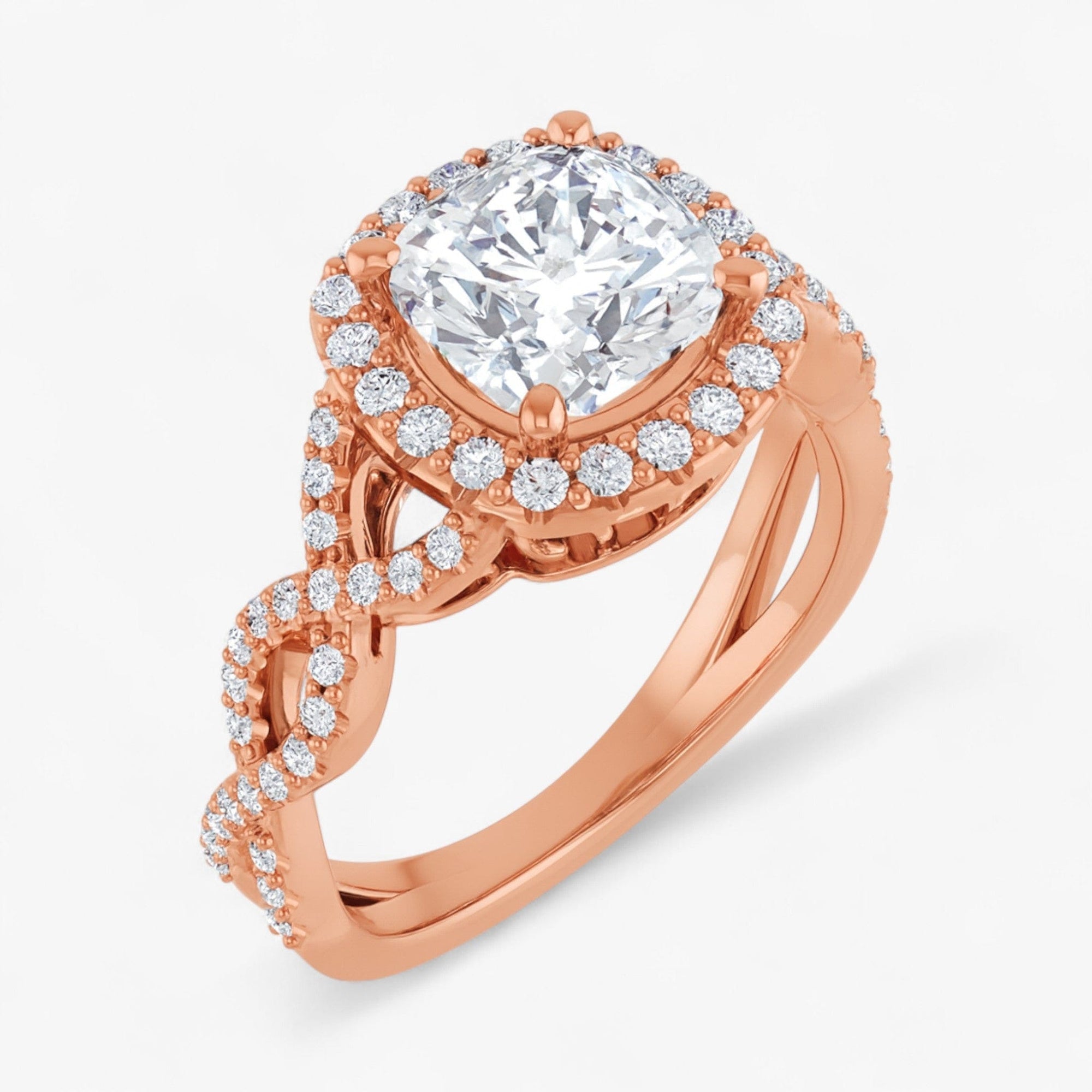 The Iconic Twisted Halo Engagement Ring | Cushion