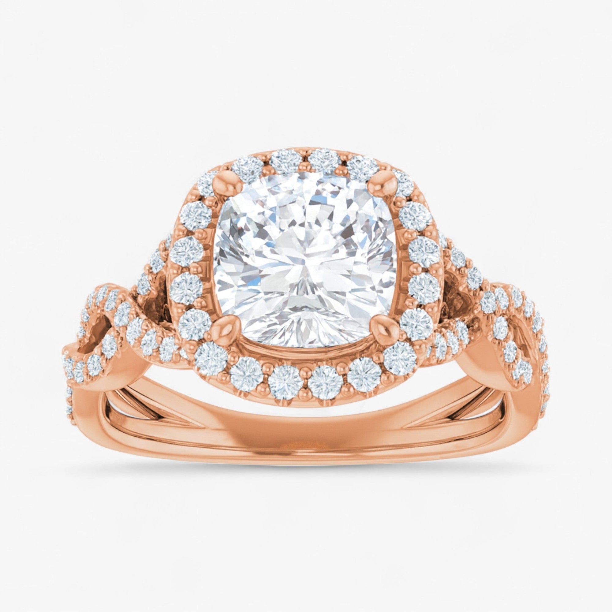 The Iconic Twisted Halo Engagement Ring | Cushion