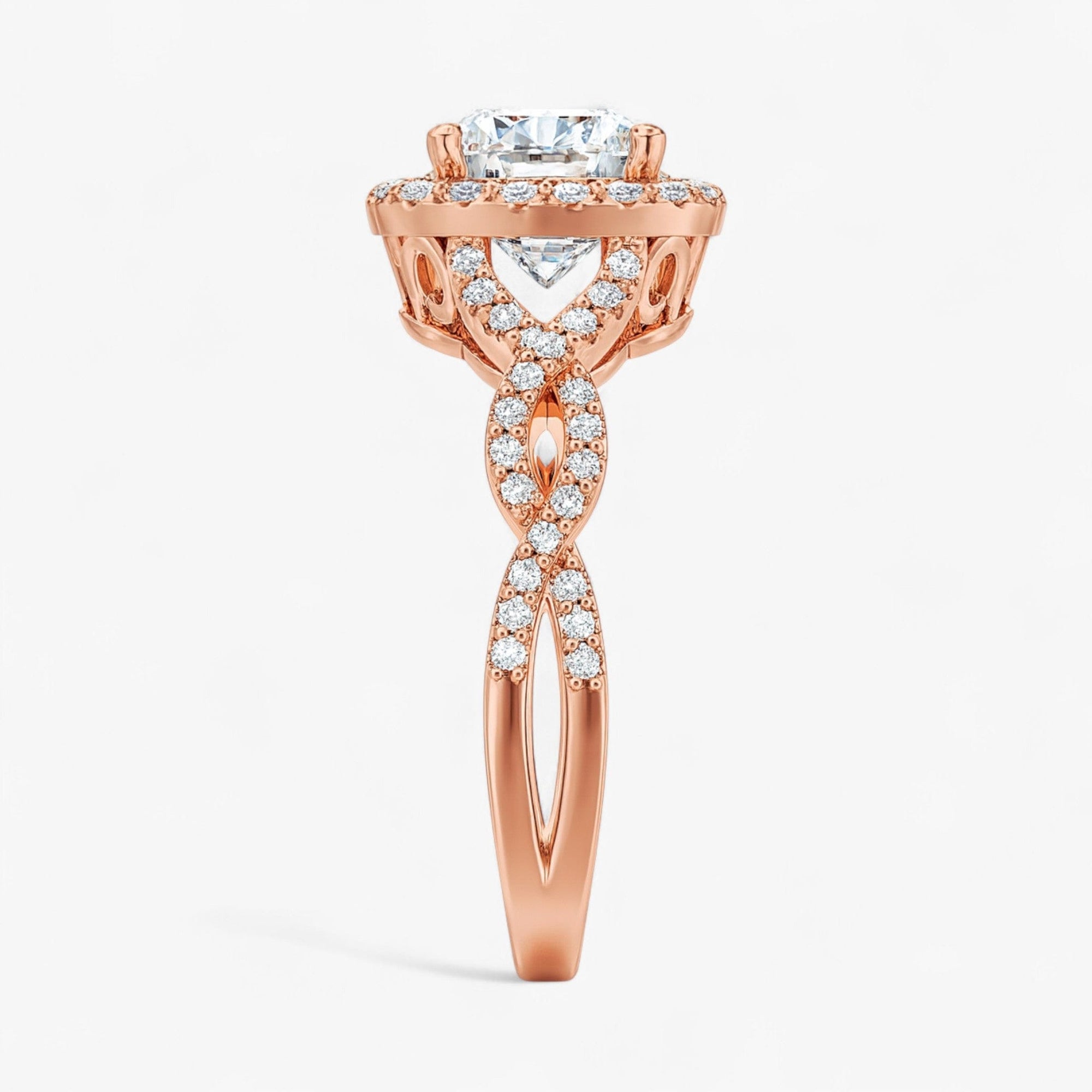 The Iconic Twisted Halo Engagement Ring | Cushion
