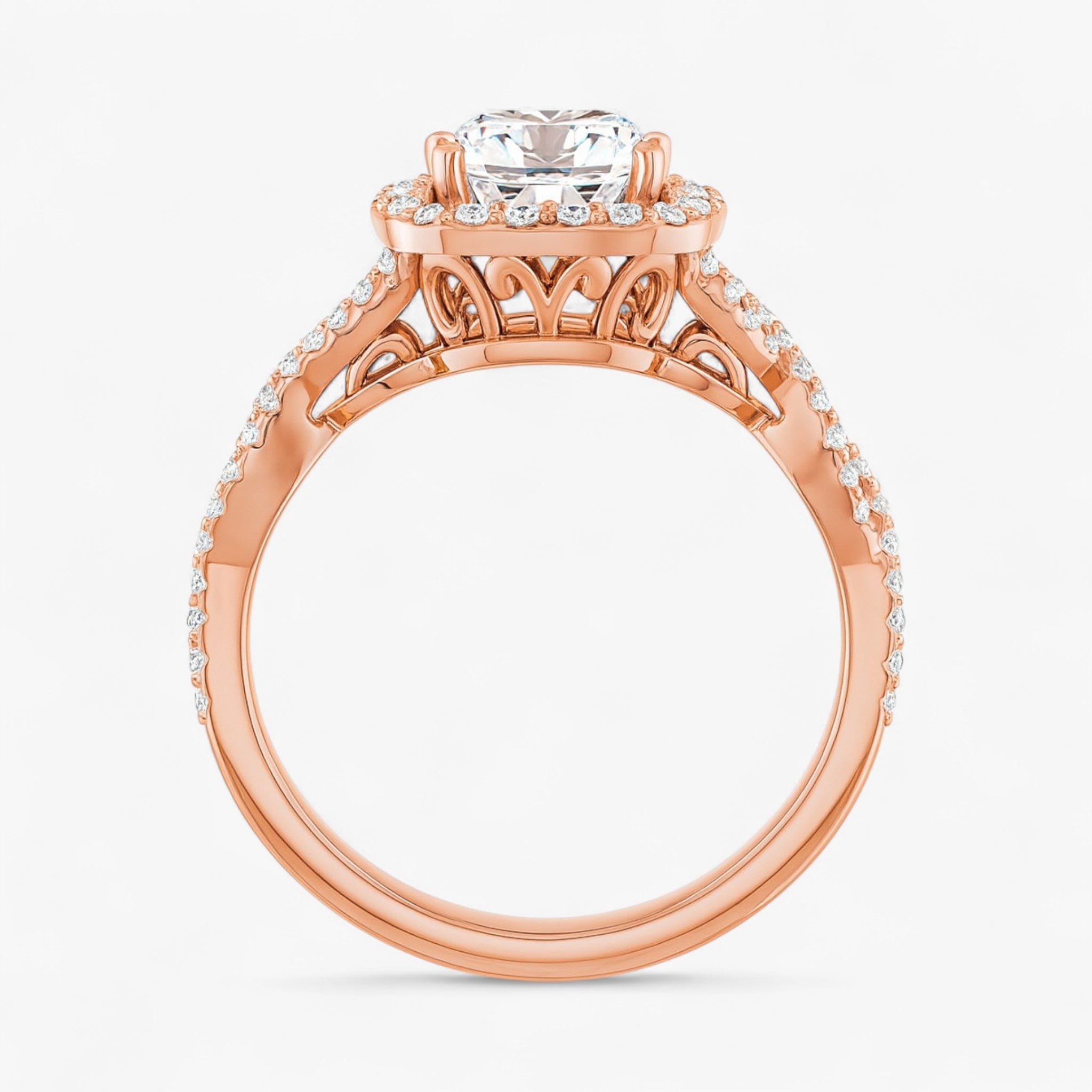 The Iconic Twisted Halo Engagement Ring | Cushion