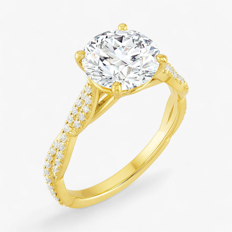 The Timeless Twisted Pavé Engagement Ring | Round
