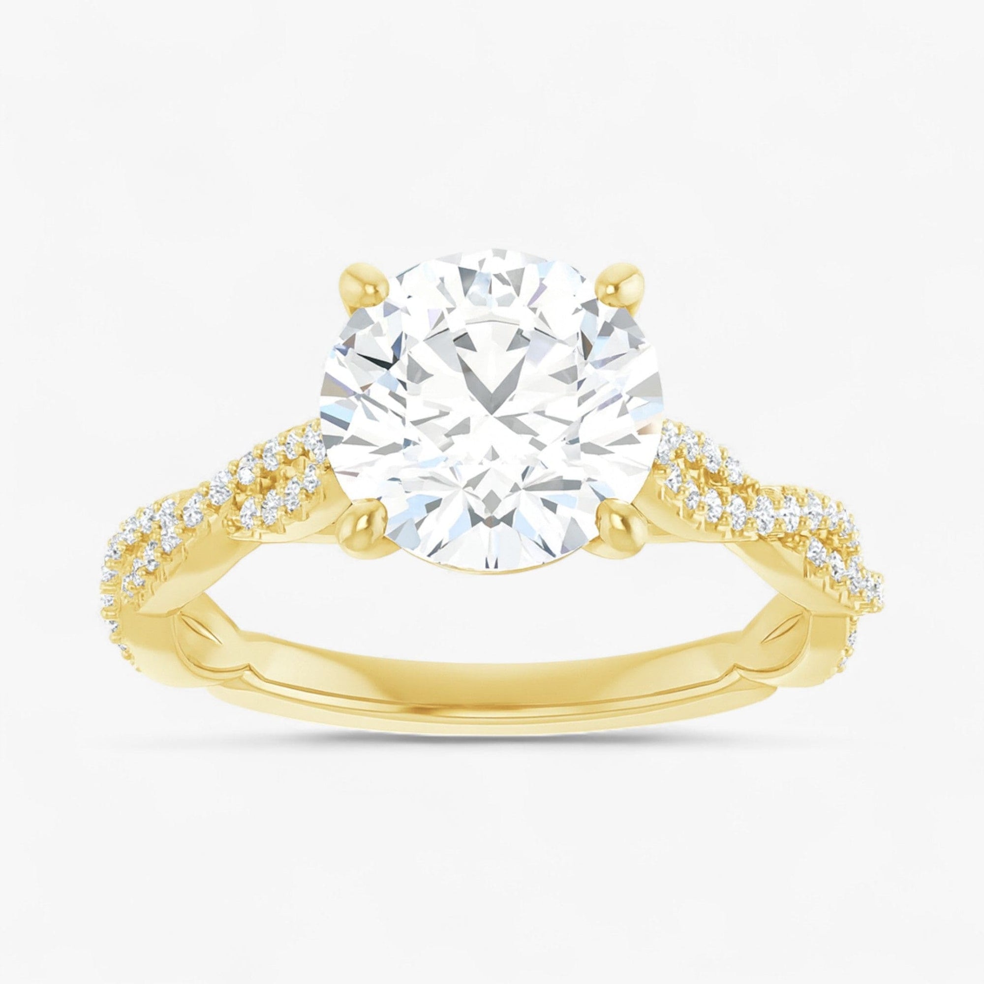 The Timeless Twisted Pavé Engagement Ring | Round