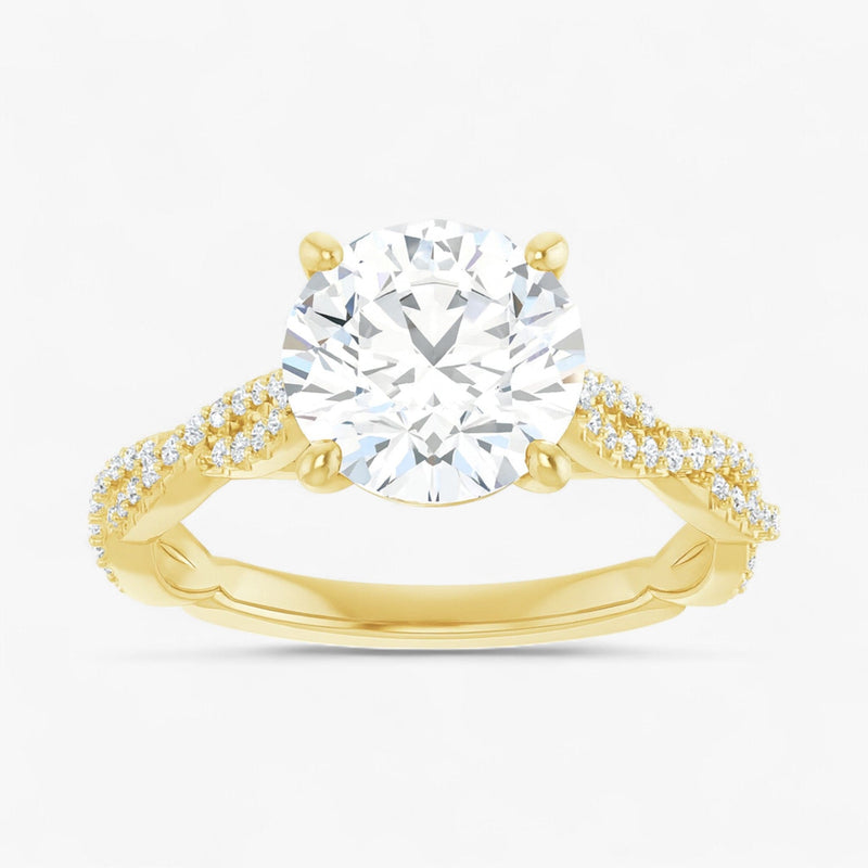The Timeless Twisted Pavé Engagement Ring | Round